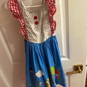 Colorful Children's Dress with Ruffle Sleeves